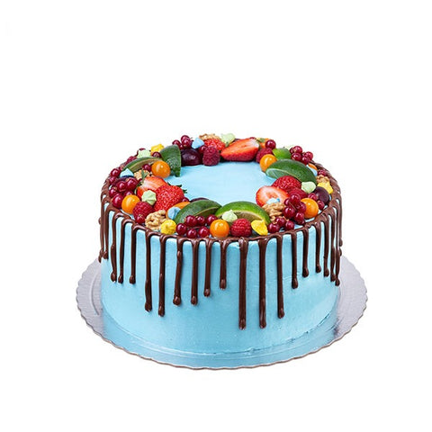 Blue Drip Cake