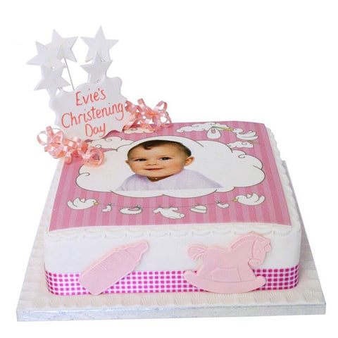 Baby Fondant Photo Cake