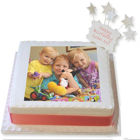 Fondant Square Photo Cake