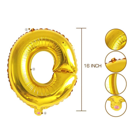 Air-Filled 16″ Happy Birthday Foil Balloon Banner Set – Gold